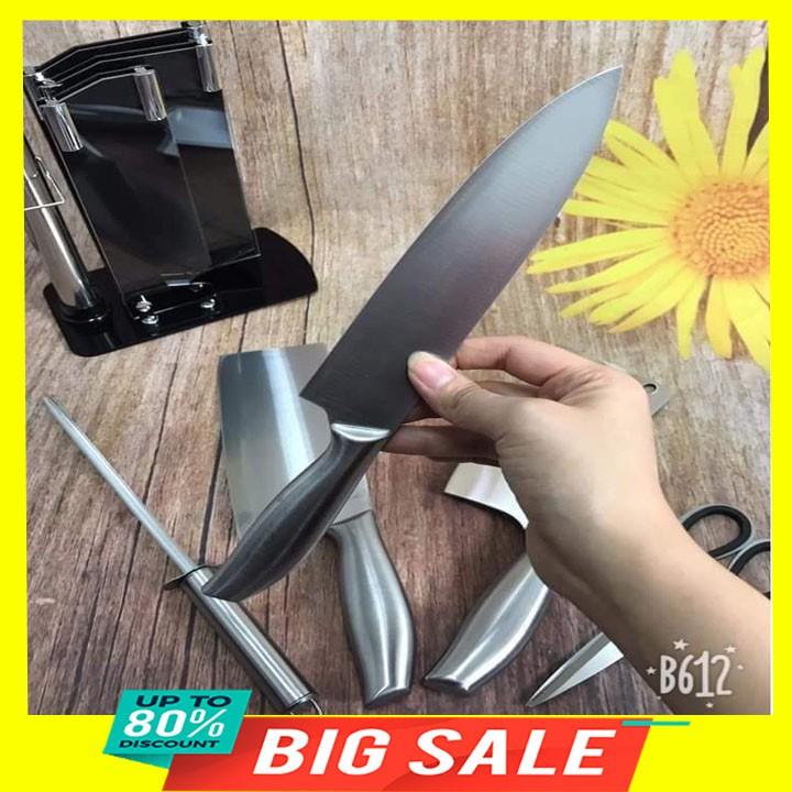 Bộ dao inox 5 món tặng kèm 1 giá để dao sang trọng