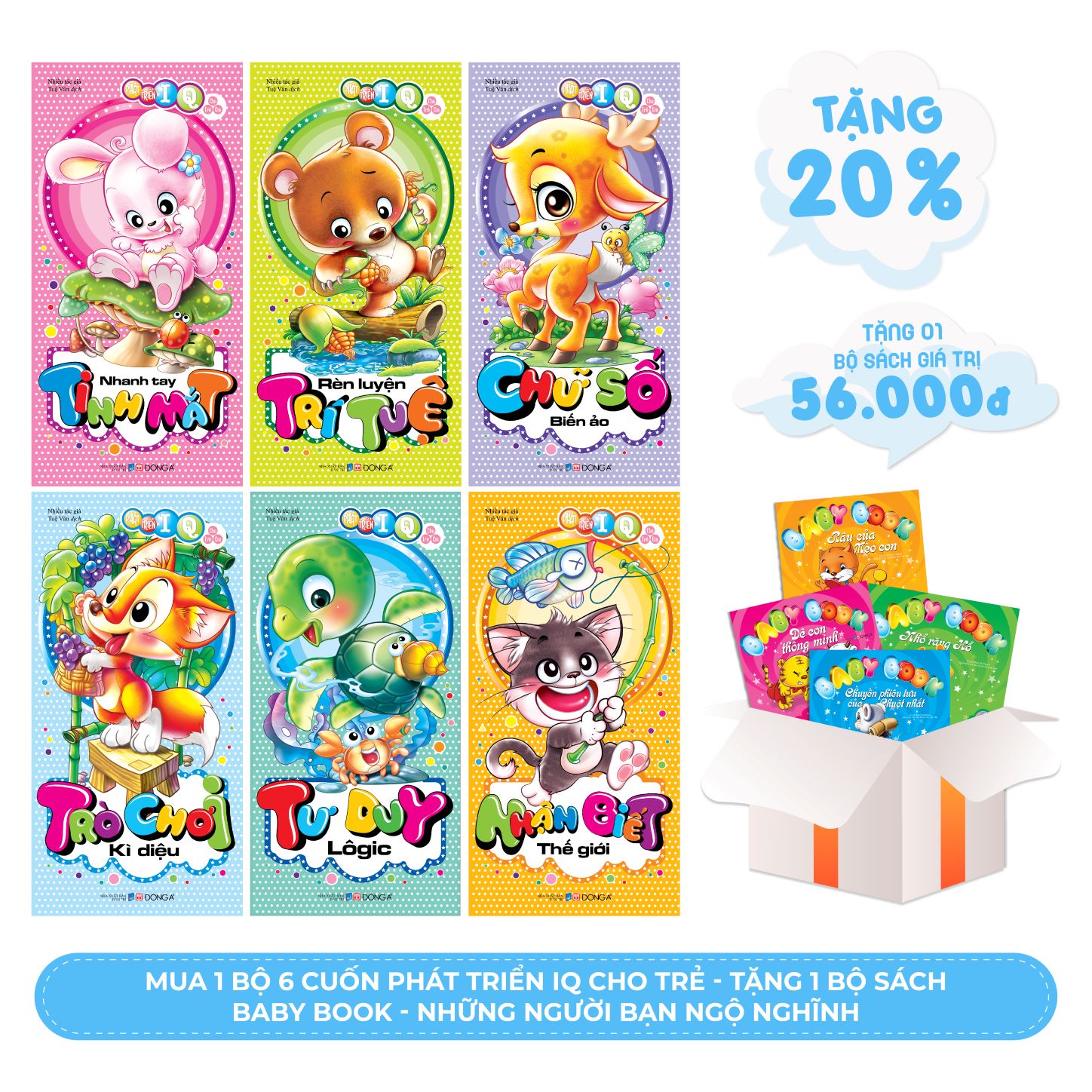 Bộ Phát Triển IQ Cho Trẻ - Tặng 1 Bộ sách Baby Book - Những người bạn ngộ nghĩnh khi mua trọn bộ 6 cuốn