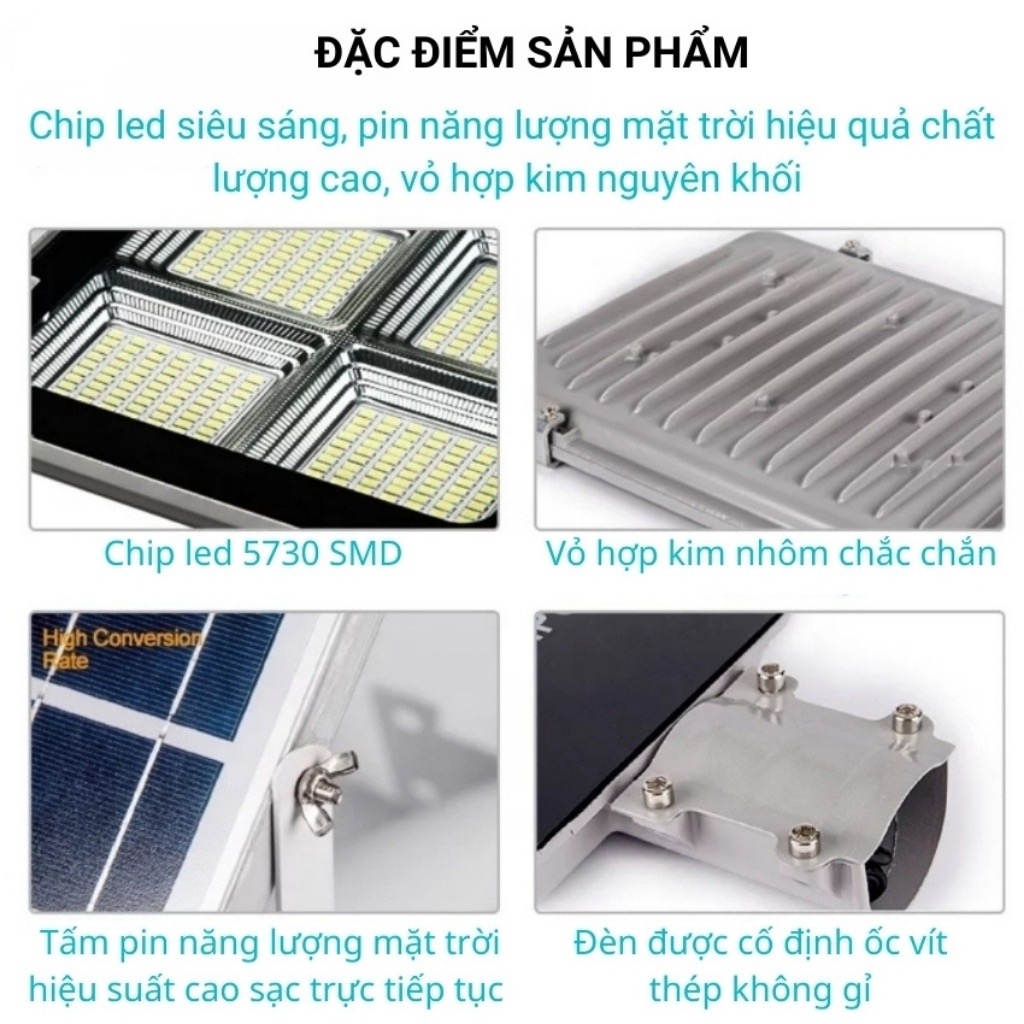 Đèn Năng Lượng Mặt Trời sân vườn 100W 200W 300W 400W