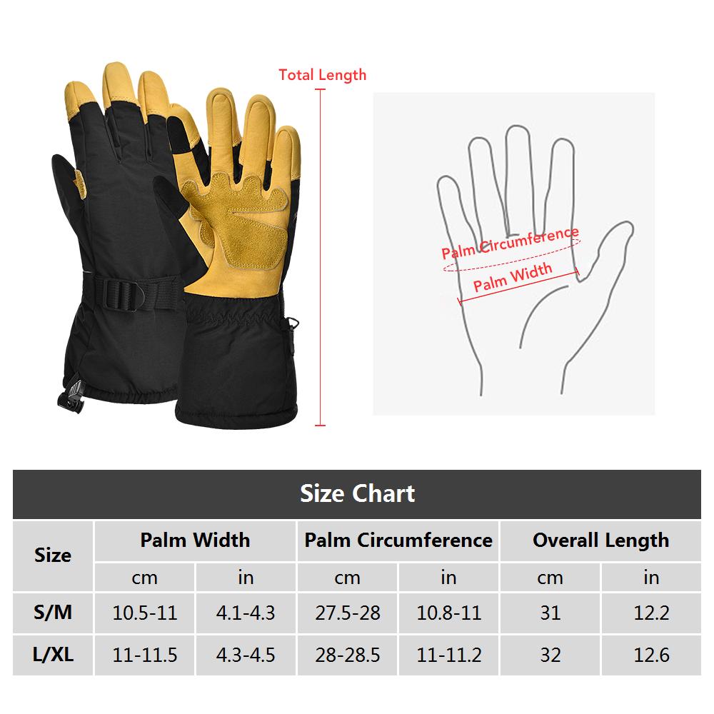 Snow Ski Gloves Windproof Winter Gloves Thermal Gloves Outdoor Warm Mittens Warm Full-Finger Mittens