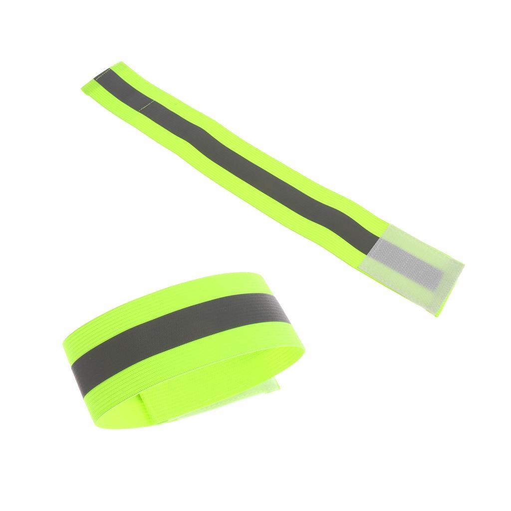 2x Elastic Reflective Wrist Arm Band Running Gear For Adults Jogging Cycling