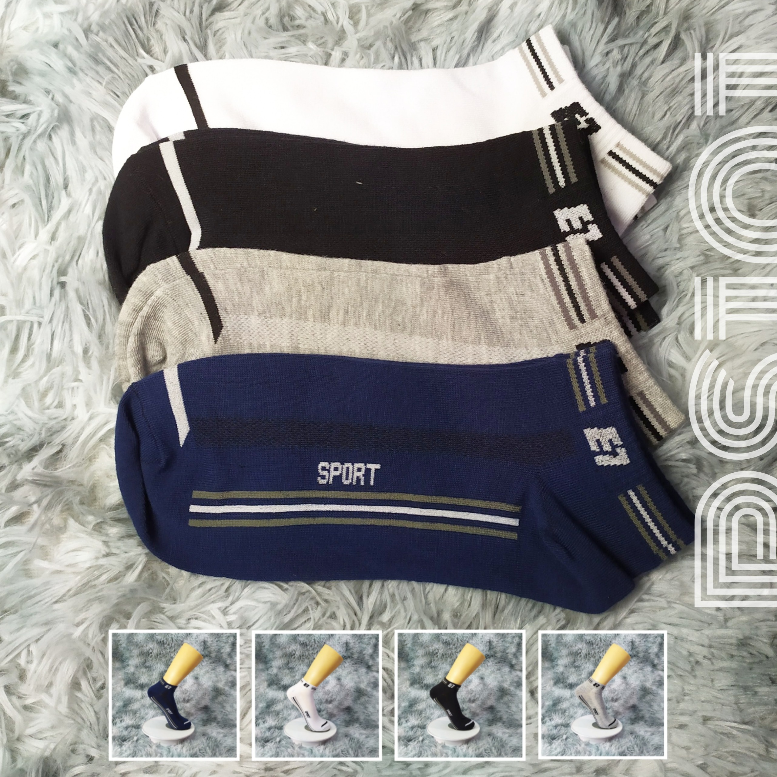 Tất Vớ cổ ngắn unisex 3 sọc AS-PS101. 4 màu: Trắng, Đen, Xanh, Xám. dày dặn, mềm mại, kháng khuẩn khử mùi,không hôi chân.