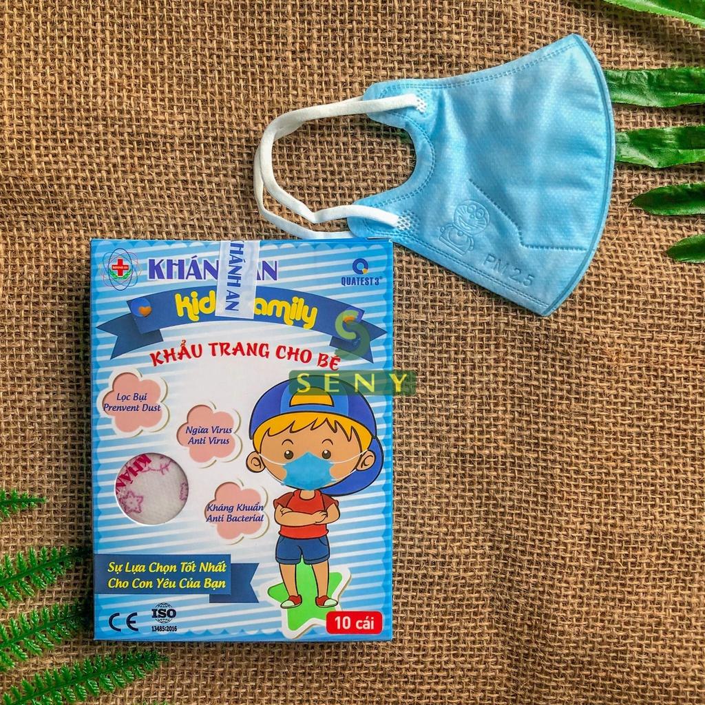 Combo 5 hộp khẩu trang trẻ em cho bé 3D Mask Hộp 10 cái Khánh An ngăn vi khuẩn khói bụi KID10