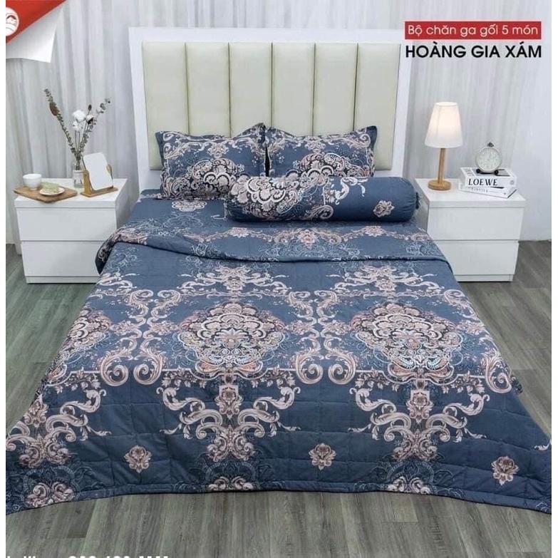 Chăn ga gối - Bộ drap 5 món cotton poly nhiều mẫu đủ size