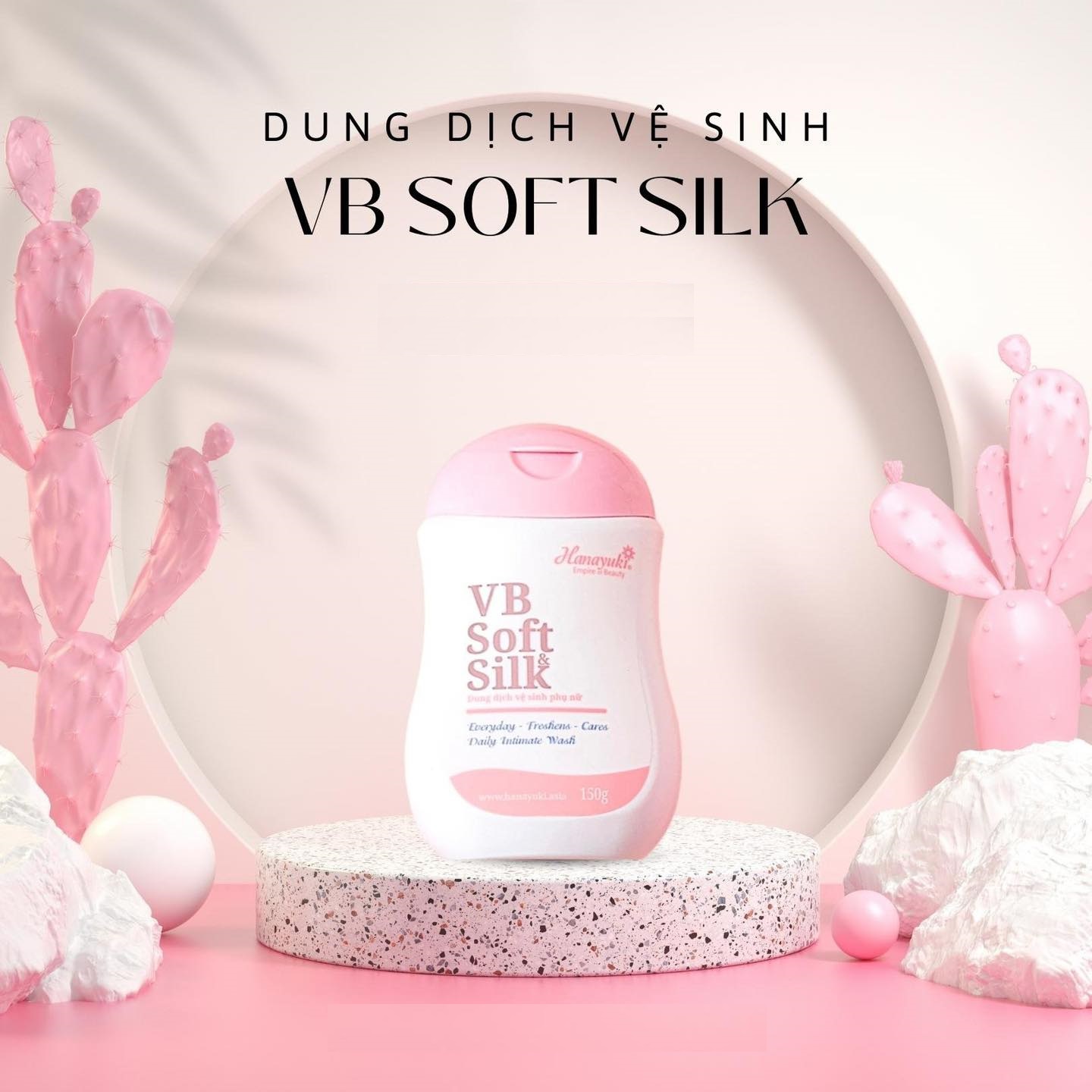 Dung dịch vệ sinh Hanayuki VB Soft Silk phiên bản hồng (150g)