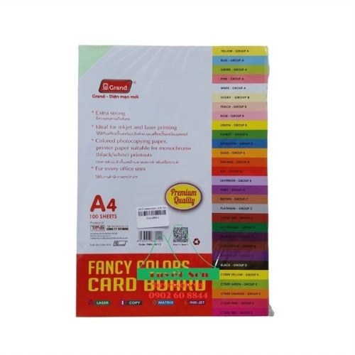 Giấy bìa màu A4 160Gsm Grand 8112A