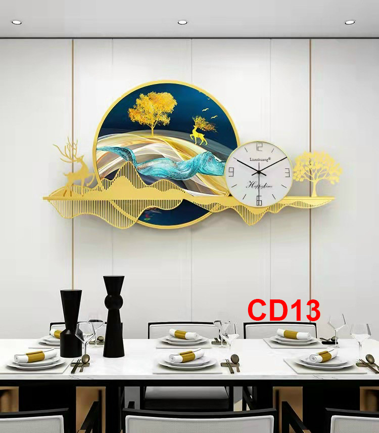 Đồng hồ treo tường trang trí decor CD13 kích thước 100 x 65 cm