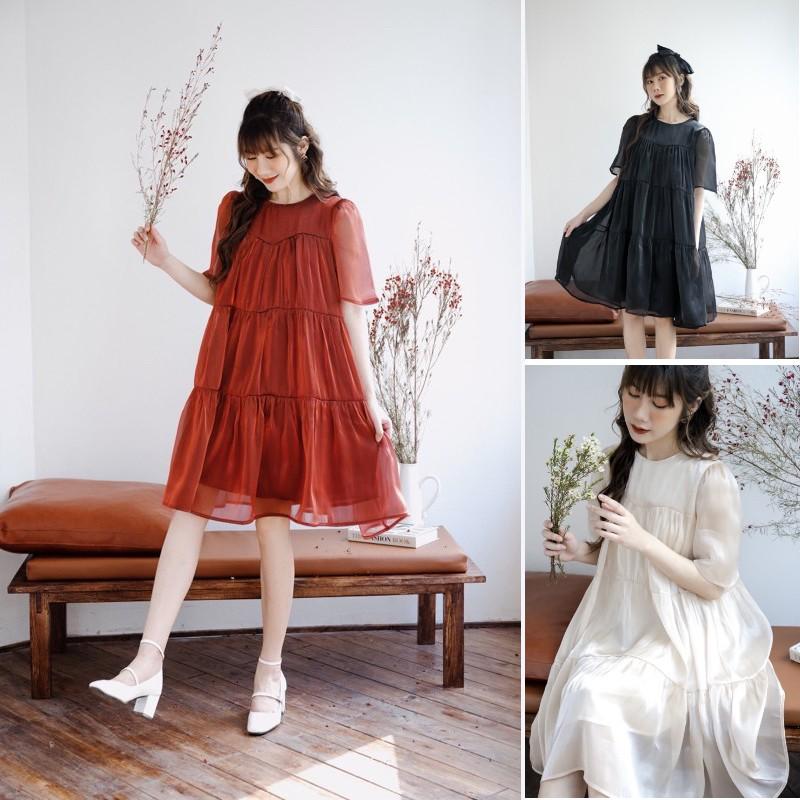 Váy babydoll 3 tầng dáng suông rộng freesize đầm thiết kế nhẹ nhàng tiểu thư, mã V178 Michi House