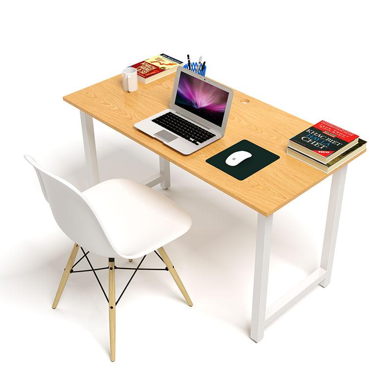 Bộ Bàn Oak-T Vân Gỗ Sồi Chân Gấp Gọn Và Ghế Eames Chân Gỗ IBIE TOOATO12W-EAMSW - Trắng