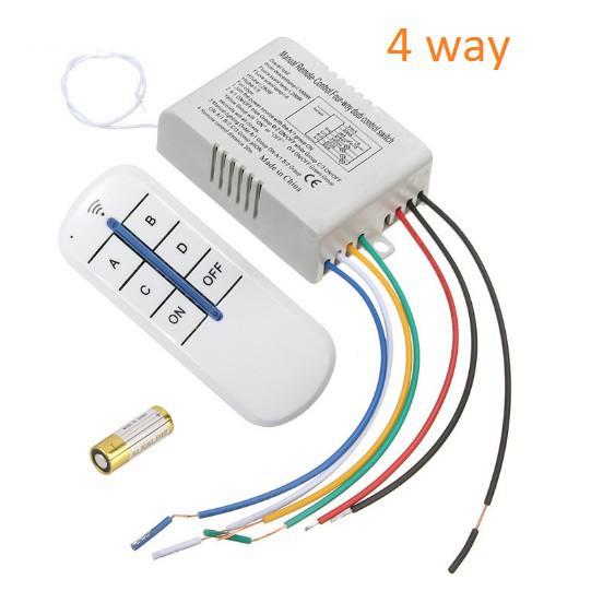 Bộ Công Tắc Điều Khiển Từ Xa 4 Cổng 2 Điều Khiển LS-Electric Khoảng Cách 30M Sóng RF 315 Xuyên Tường RF