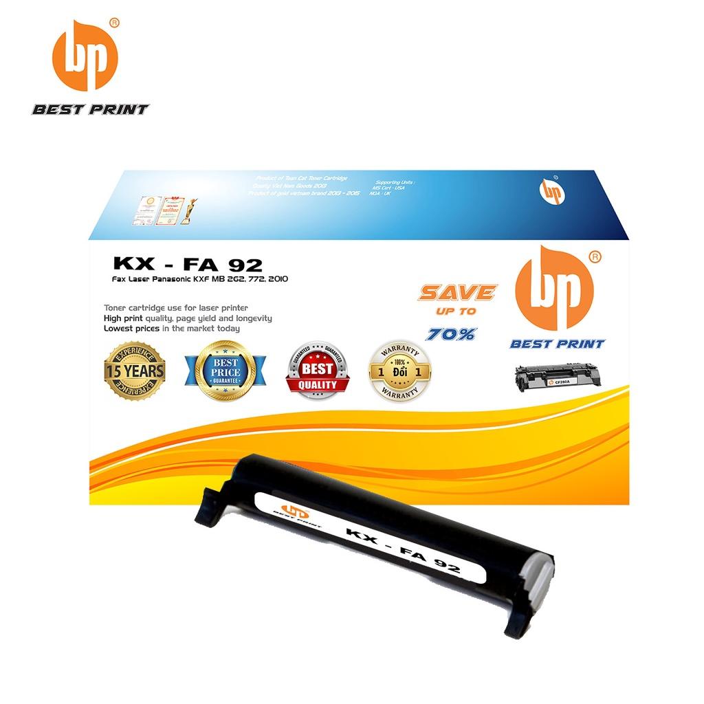 Hộp mực in BEST PRINT KX FA 92 dùng cho máy in Fax Laser Panasonic KXF MB 262, 772, 2010  - HÀNG CHÍNH HÃNG