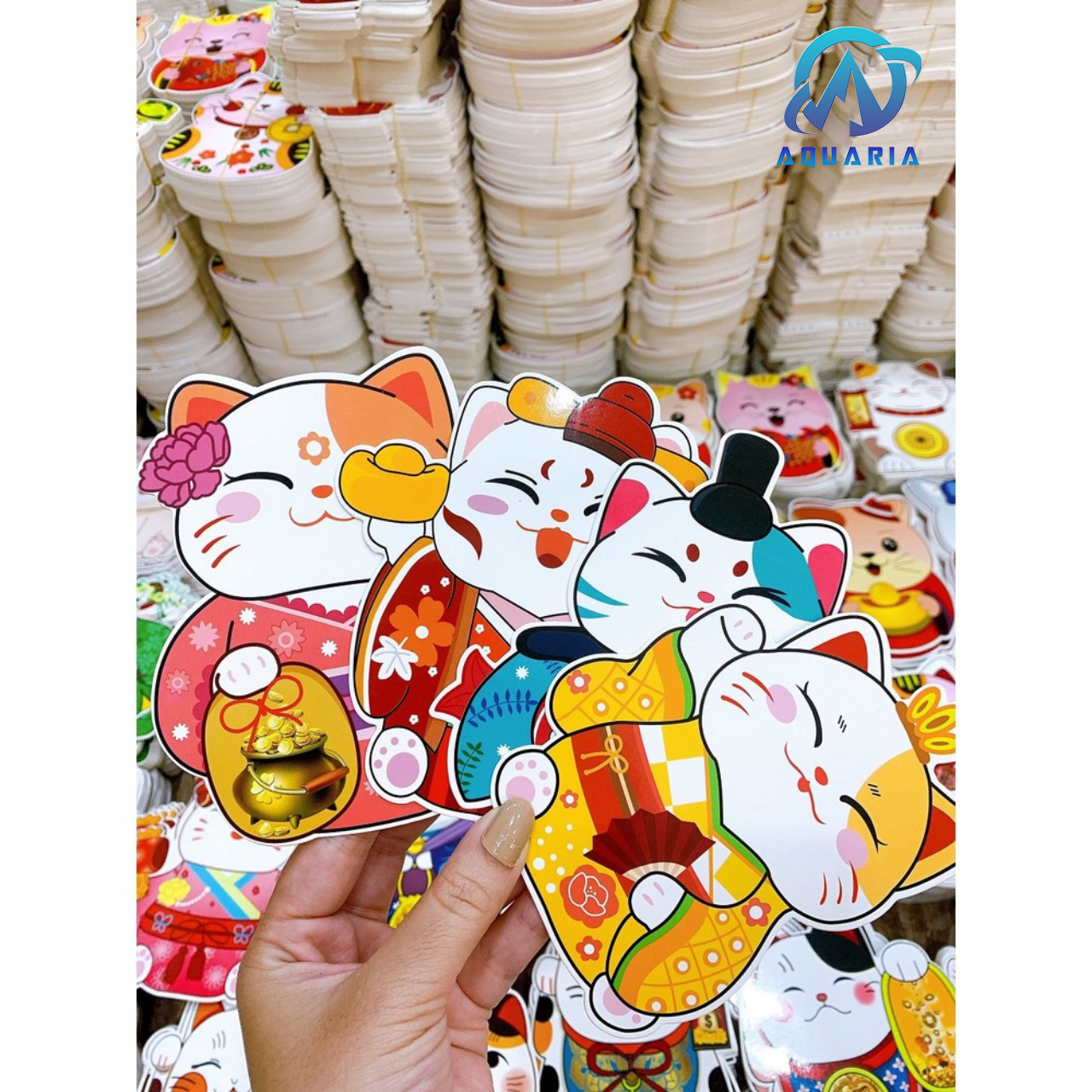Combo 5 Bao Lì Xì Chibi Mèo Thần Tài Cầu May Mắn Quý Mão 2023 Quà Tặng Đáng Yêu (Được Chọn Mẫu)