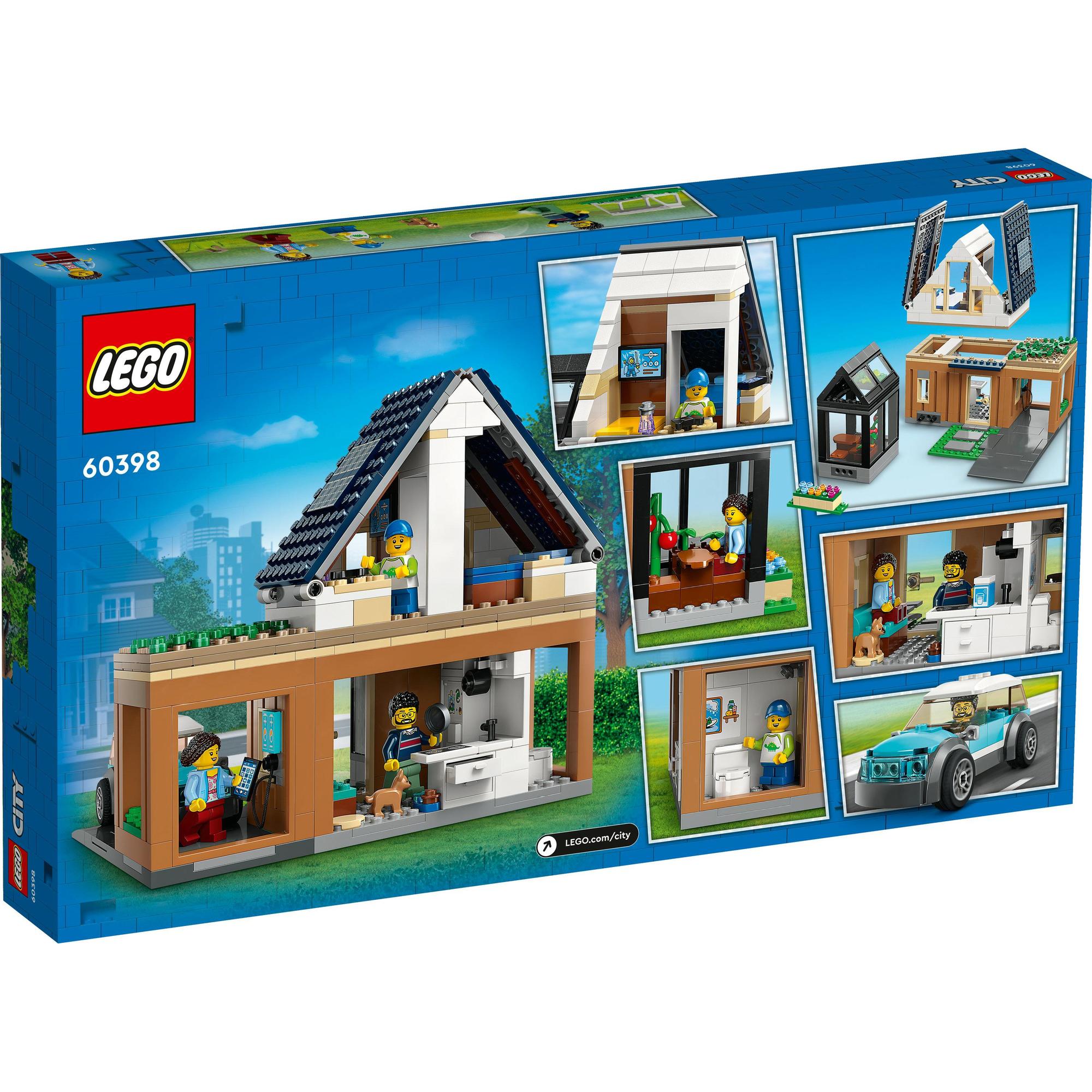 LEGO City 60398 Đồ chơi lắp ráp Ngôi nhà gia đình và xe điện (462 chi tiết)