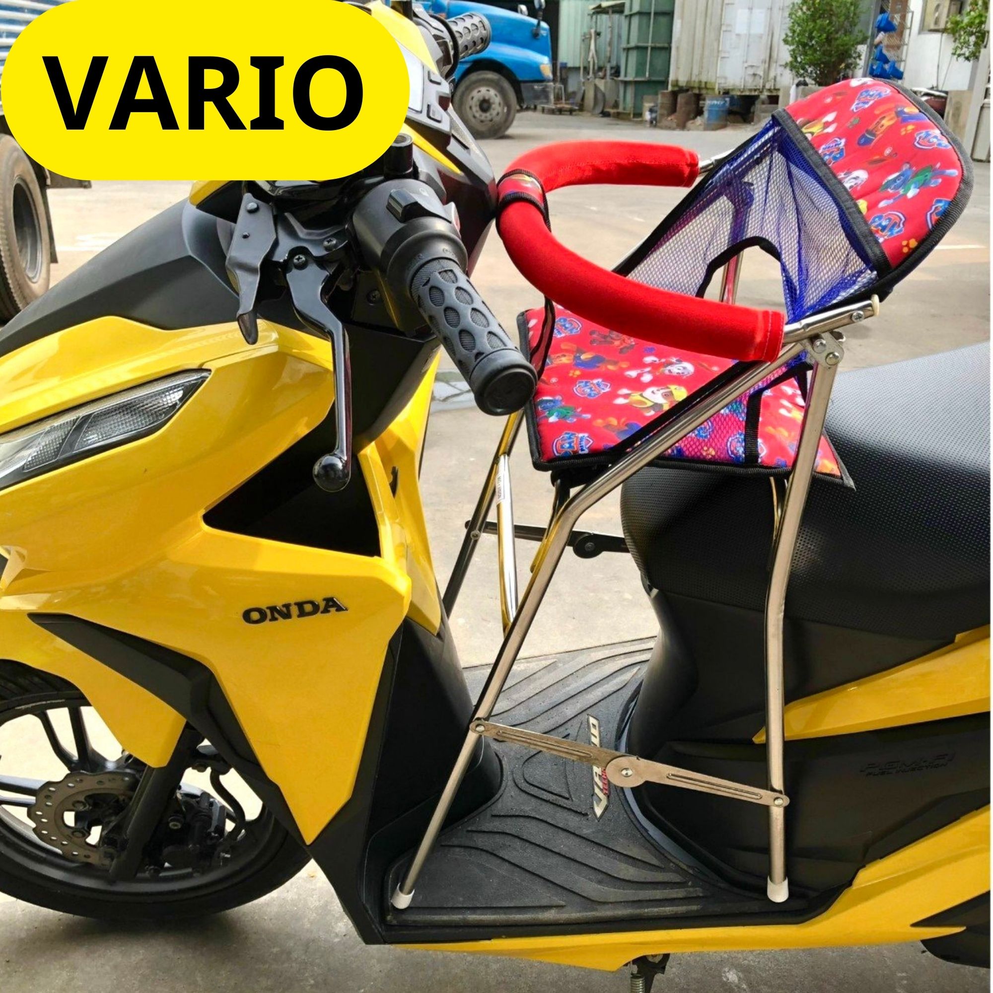 ( GHẾ INOX CÓ DÂY ĐAI ) Ghế ngồi xe tay ga cho bé (có cả dây đai và vòng bảo hiểm an toàn) ghế ga xếp INOX Cao Cấp