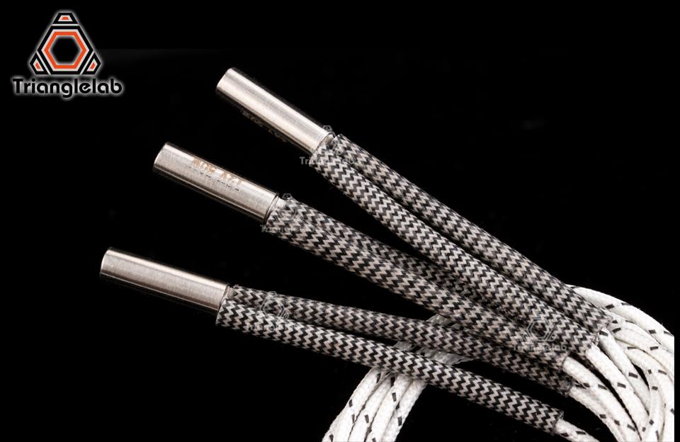 Máy in 3D Trianglelab 6*20 mm 12V / 24V 50W Hộp đựng nóng với cáp 100cm cho máy in 3D cho V6 Hotend Volcano MK8 MK9