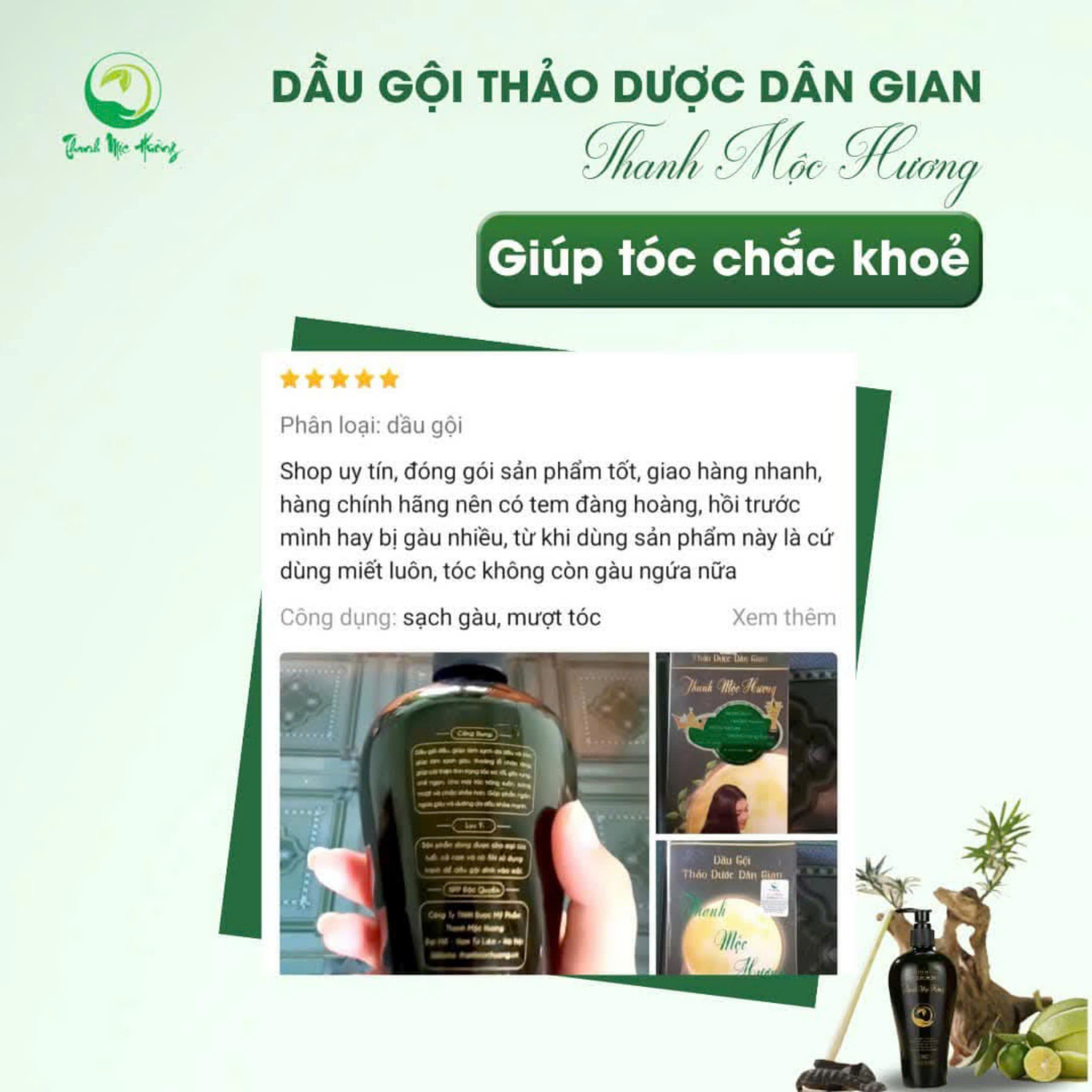 Dầu gội thảo dược Thanh Mộc Hương giúp sạch gàu giảm rụng tóc 350ml