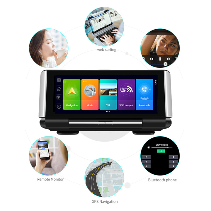Camera hành trình đặt taplo ô tô 4G, wifi, 7 inch tích hợp cam lùi K7 - Hàng nhập khẩu
