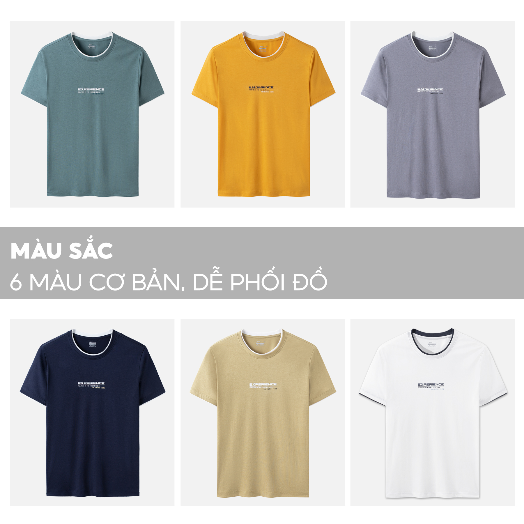 Áo Thun Nam Ngắn Tay 5S EXPERIENCE, Chất Liệu Micro Cotton Air, Siêu Mềm, Mát, Thoáng Khí, Thiết Kế Trẻ Trung