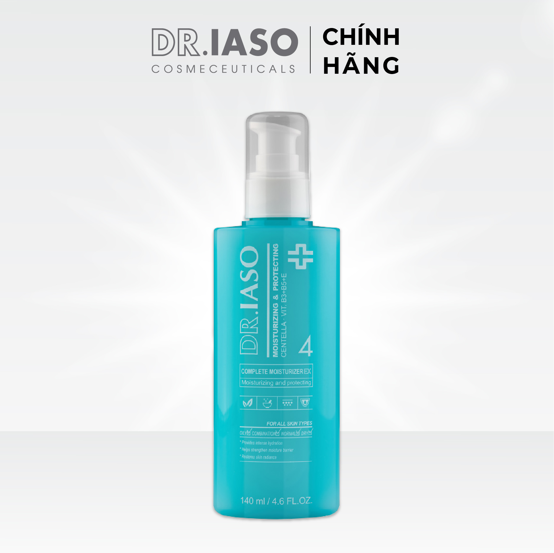 D37 Sữa dưỡng ẩm sáng da Dr IASO Complete Moisturizer 140ml