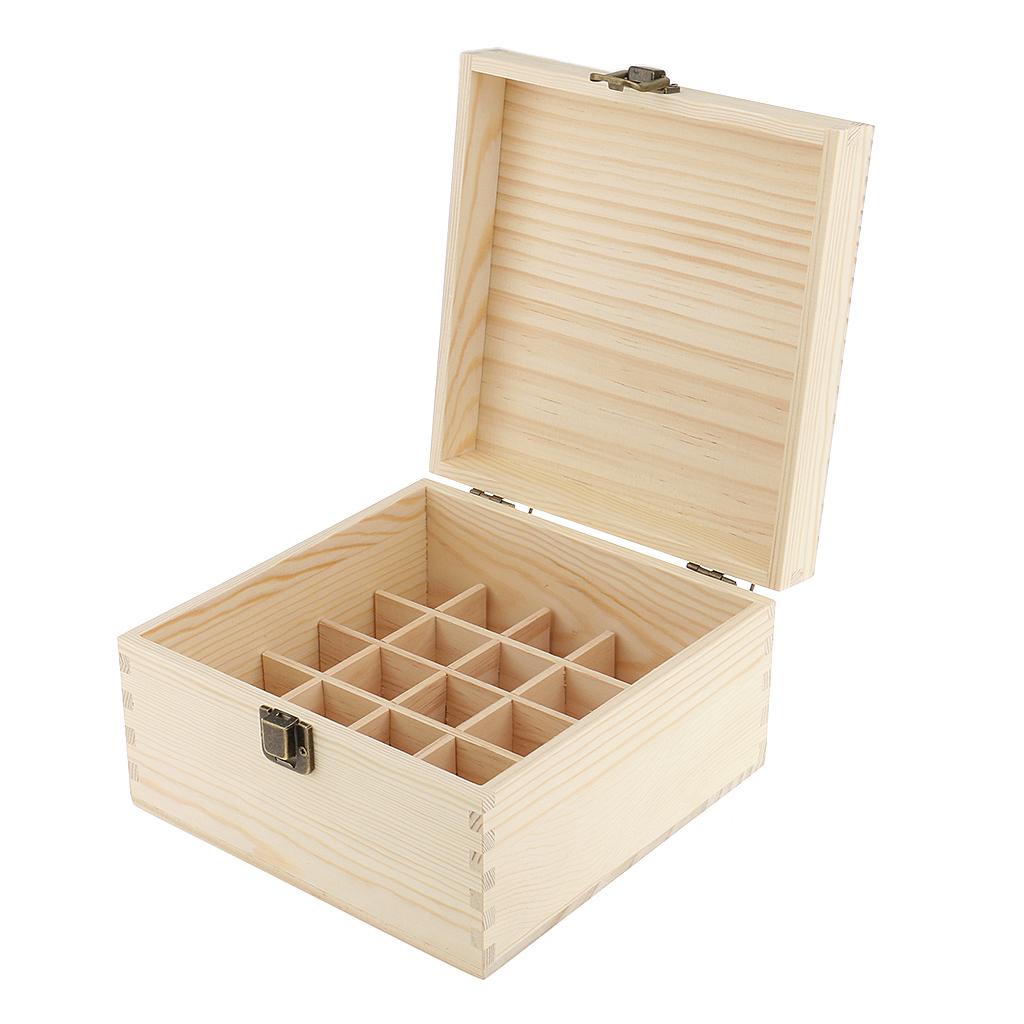 6/25/30 Slots Natural Wooden Essential Oil Box Container Storage Organizer Case For Travel Presentation Display