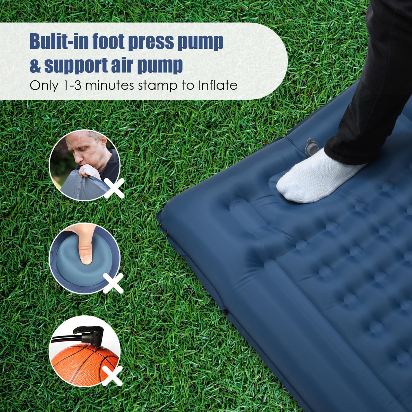 Inflatable Sleeping Pad Extra Thick 4 Inch Sleeping Pad Mat Air Mattress with Built-in Pump for Camping Backpacking Hiking Traveling Tent