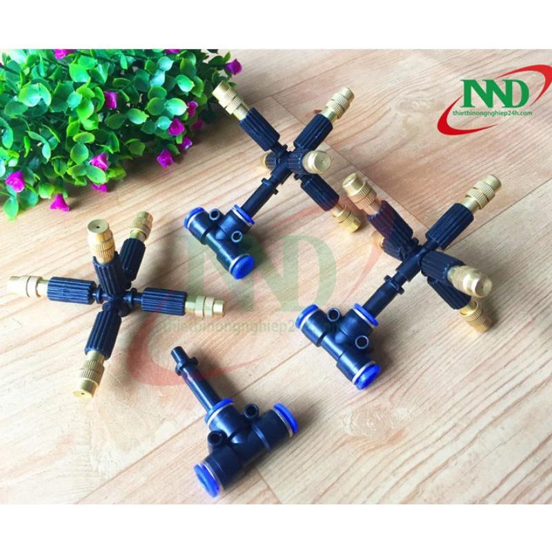 Béc phun sương 5 hướng đầu đồng +T8