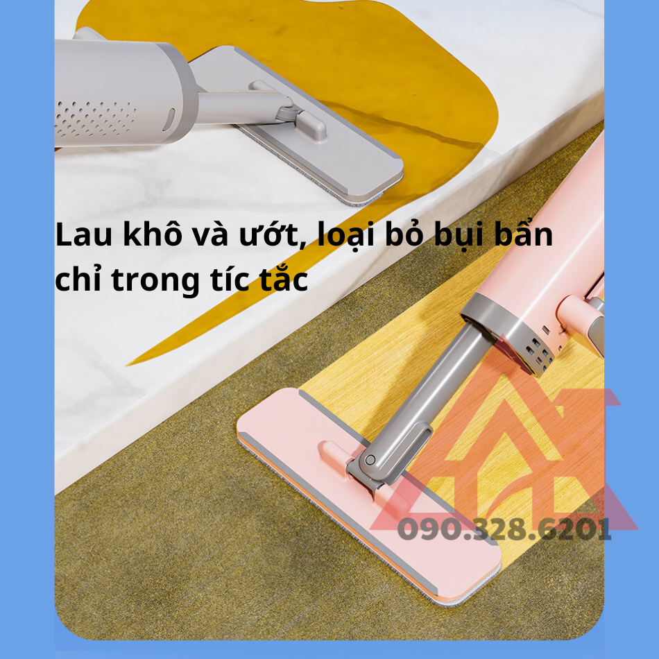 Cây Lau Nhà Tự Vắt Thông Minh SOBAM, Chổi Lau Nhà Tự Vắt Mini TẶNG MÓC TREO