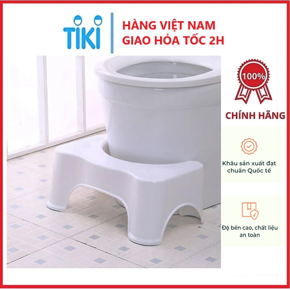 Ghế kê chân toilet, bồn cầu chống táo bón Việt Nhật , ghế kê chân đi vệ sinh cho bé siêu bền tiện dụng tặng kèm 3 khăn lau grofa- Hàng chính hãng