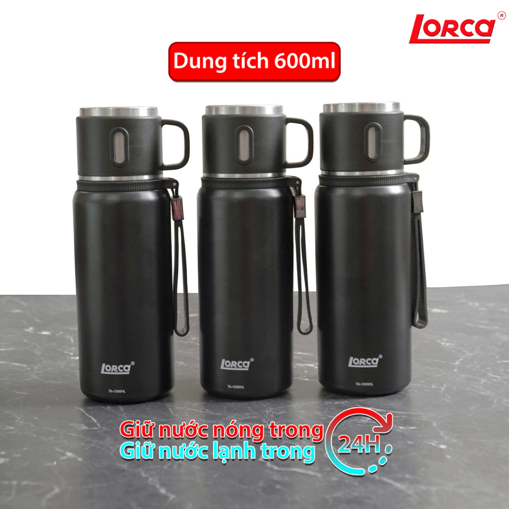 Bình Giữ Nhiệt Lorca Hàng Chính Hãng Inox Dung Tích 800ml, Chức Năng Giữ Nhiệt Tốt, Pha Trà, Pha Cà Phê