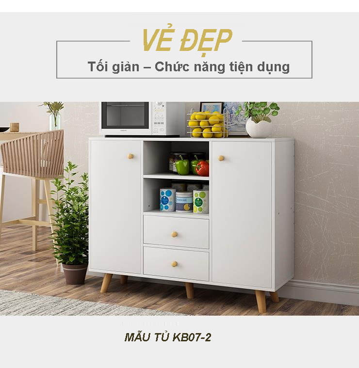 Kệ tủ đựng lò vi sóng đồ nhà bếp đa năng để loại mã KB07 gỗ MDF lõi xanh chống ẩm chống nước cao cấp SX tại Việt Nam