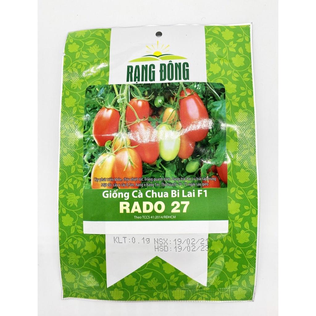 Hạt giống Cà Chua Bi Rado 27 Sai quả Chịu Nhiệt Tốt (0.1gr) Dạng trái dài, ra trái tập trung, chất lượng ăn ngon