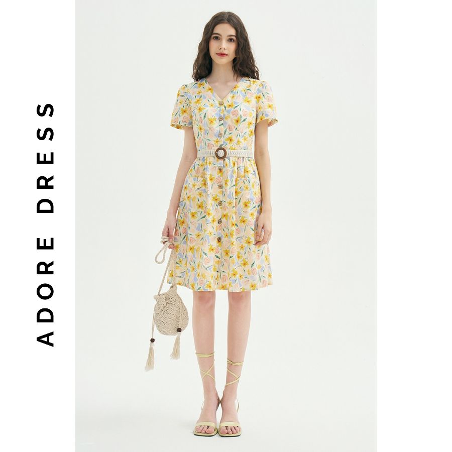 Đầm Mini dresses casual style thô hoa nhỡ 3 màu 311DR1190 ADORE DRESS