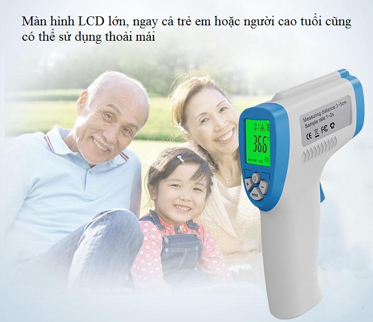 Thiết bị nhiệt kế đo nhiệt độ độ ẩm thông minh cảm biến hồng ngoại đa năng an toàn -chính xác- cao cấp 8806C