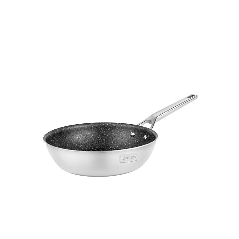 Chảo Vân Đá Chống Dính, Sâu Lòng 3 Lớp inox Liền Khối - ELMICH TRI-MAX CZ (Size 20cm/EL-3835, 24cm/EL-3836, 26cm/EL-3837, 28cm/EL-3838 - Chiên, Xào, Rán Trên Mọi Loại Bếp) - Hàng Chính Hãng