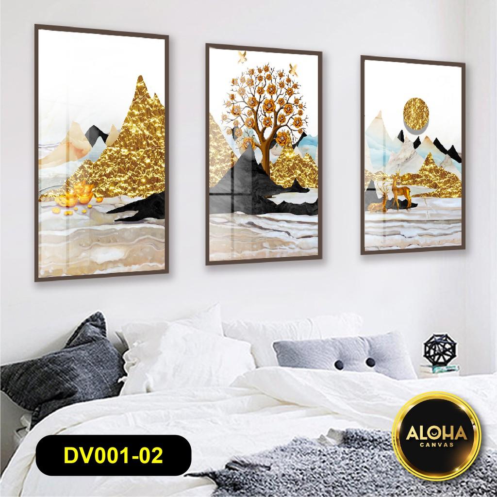 Bộ 3 Tranh Treo Tường Canvas Tranh Phòng Khách In 3D Kích Thước 40x60cm Siêu Bền Siêu Đẹp