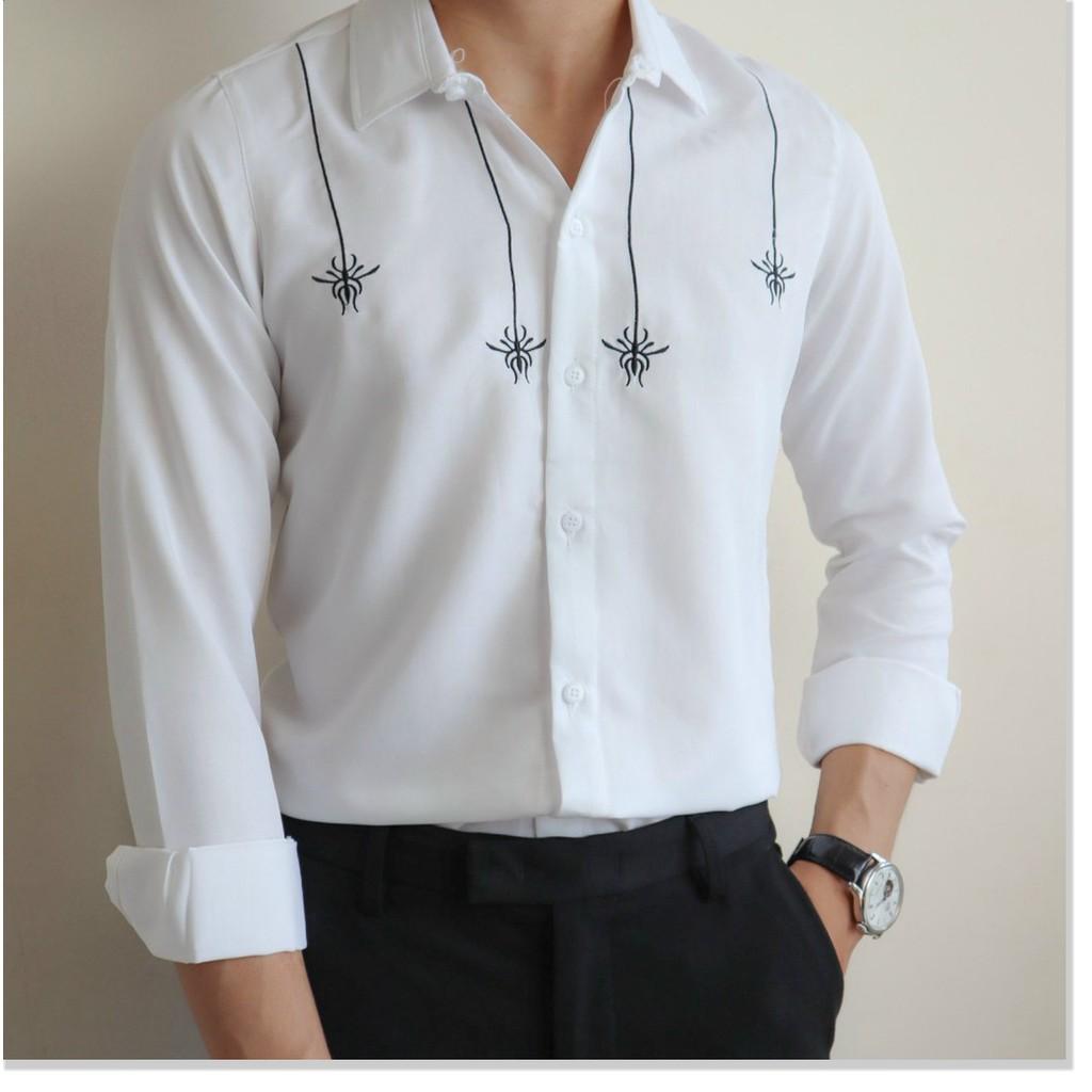 Áo sơ mi in thêu dài tay nam cực đẹp phong cách hàn quốc cho các bạn trẻ KME FASHION