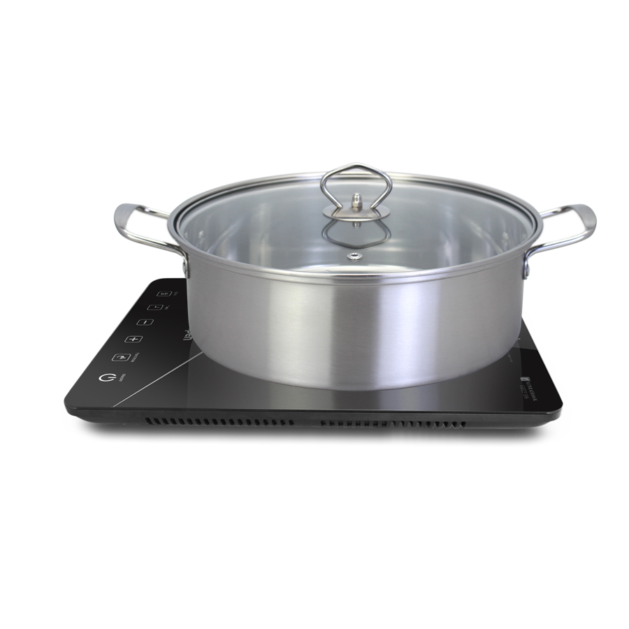 Bếp từ đơn cao cấp Kalpen ICK-1616 công suất 2200W tặng Nồi Inox 28cm -Hàng chính hãng