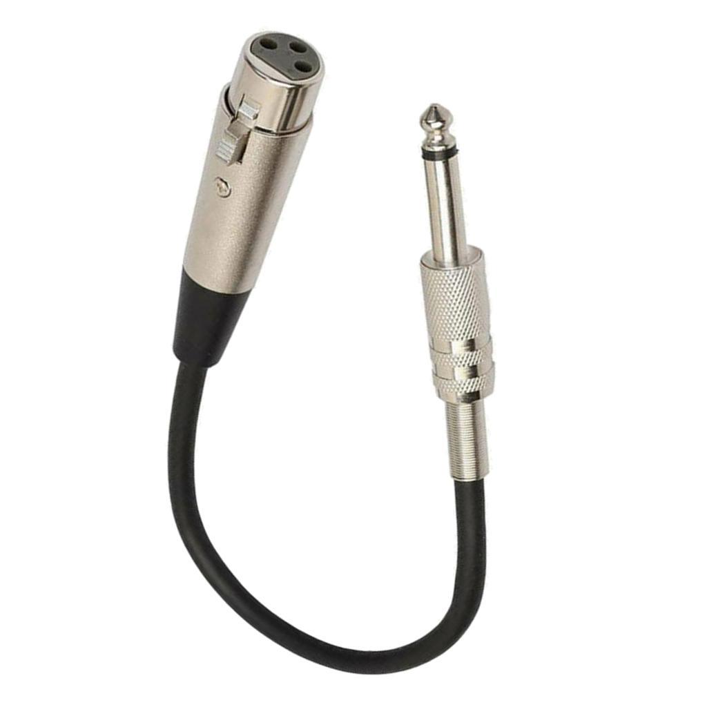 Stereo Microphone Cable XLR 3-Pin Plug to 1/4'' 6.35mm Female Mono Jack 1.5m