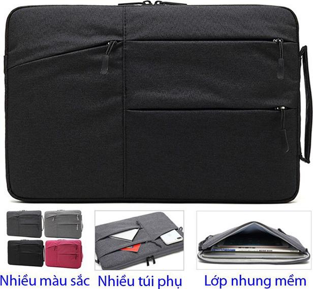 Túi chống sốc 2 ngăn 3 túi phụ cho laptop, Macbook OZ25
