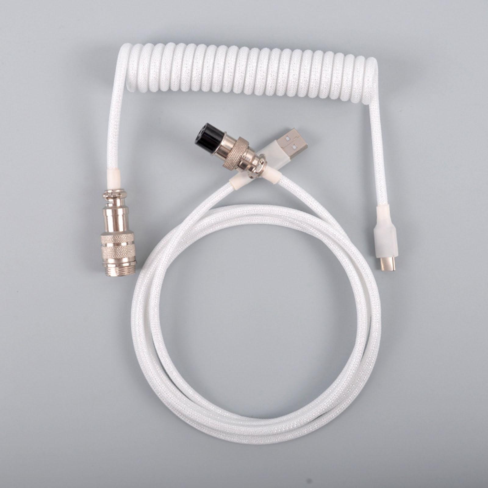 USB Type C Cable Charging Type C to USB Split Cable with Metal Connector for Mechanical Keyboard