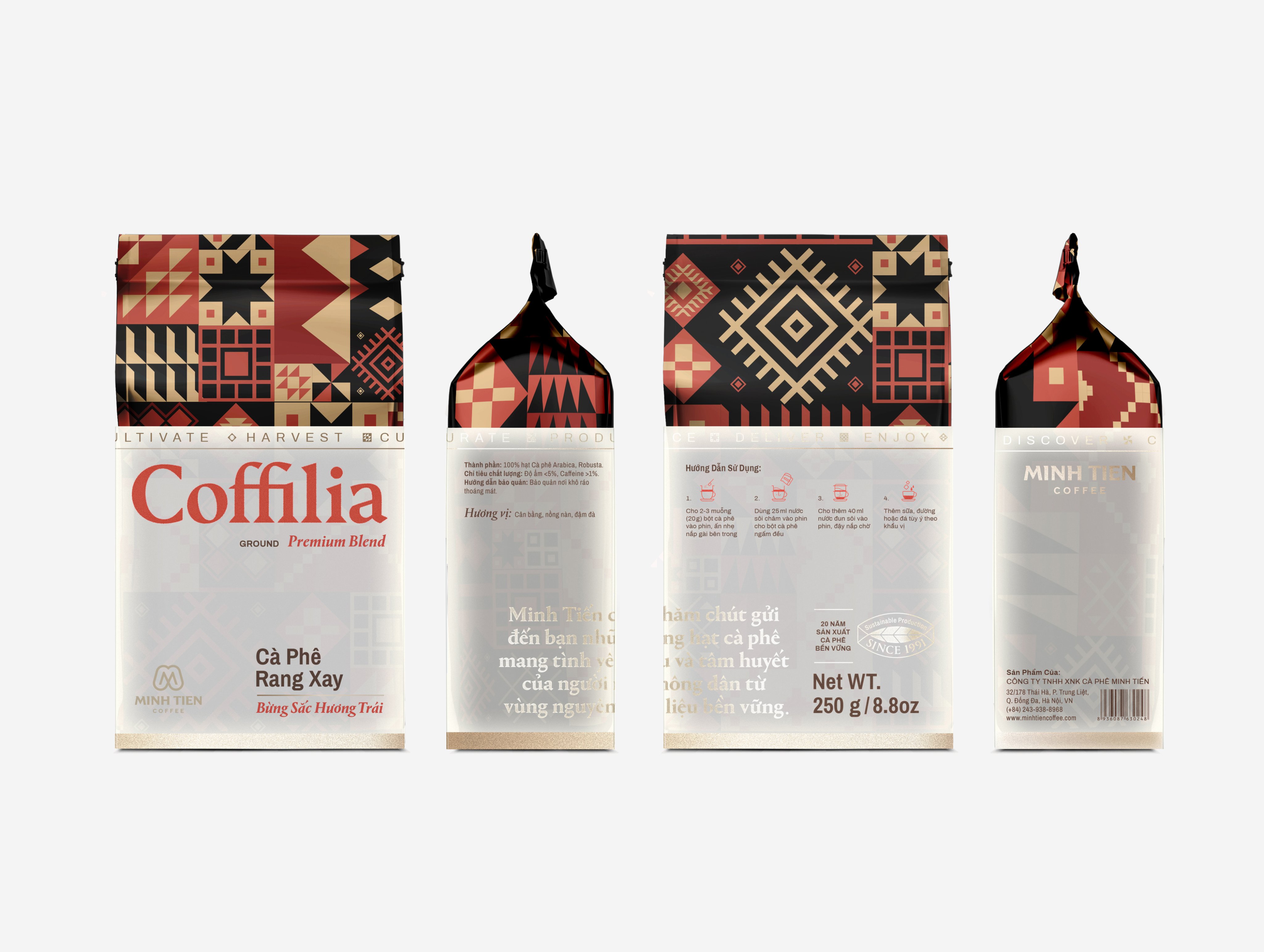 Cà phê rang xay - Coffilia - Bừng sắc hương trái (túi 250g)