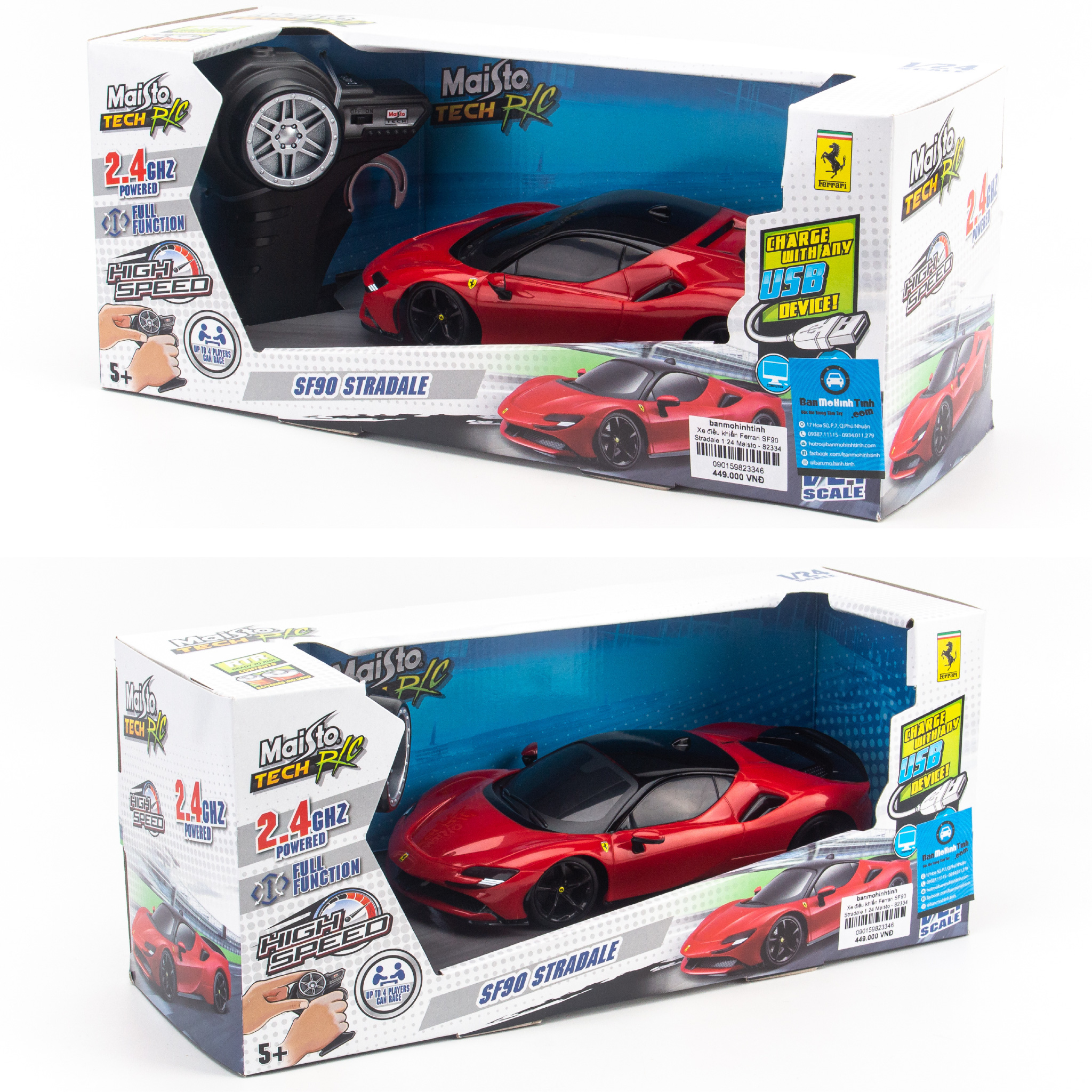 Xe điều khiển Ferari SF90 Stradale 1:24 Maisto 82334