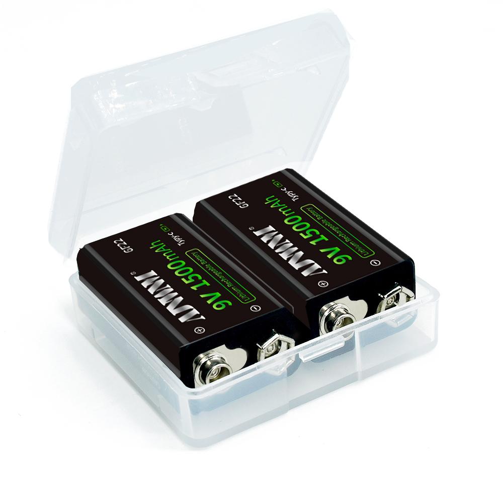 1500mAh type-c USB 9 Volt Pin sạc li-ion 6F22 9V Li ion Pin cho đồ chơi mô hình máy bay trực thăng RC Micrô Màu sắc: 2 cái