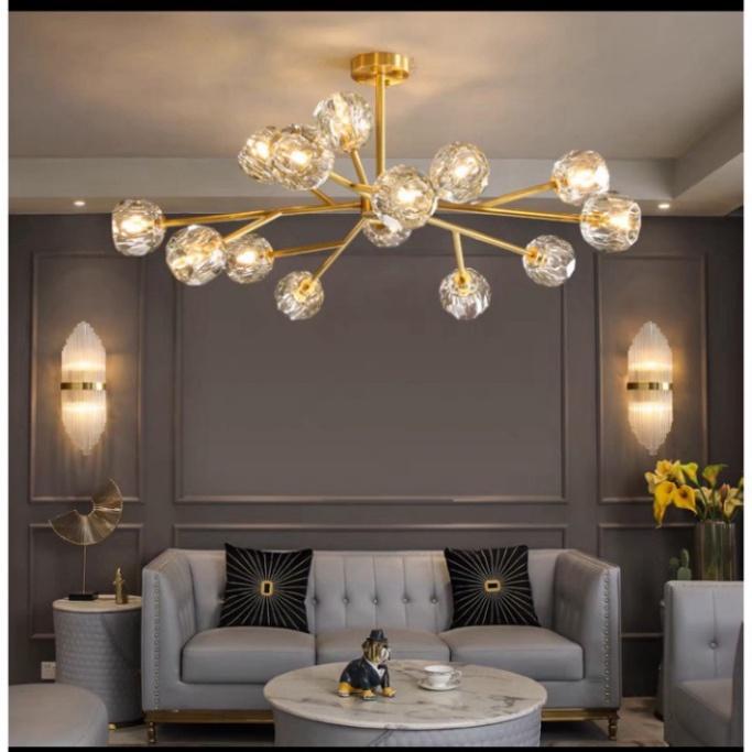 Tặng kèm 18 bóng led - Đèn thả, đèn trang trí 18 bóng tròn, đèn trần, đèn decor D990/18 DT HQ