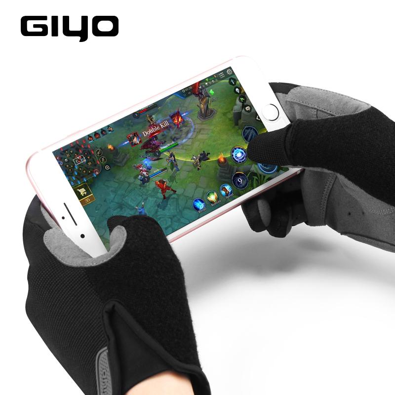 GIYO Mùa Đông Thể Thao Găng Tay Xe Đạp Câu Cá Tập Gym Xe Đạp Găng Tay MTB Full Ngón Găng Tay Xe Đạp Cho Xe Đạp Nam Nữ guantes ciclismo Color: Black Size: XXL