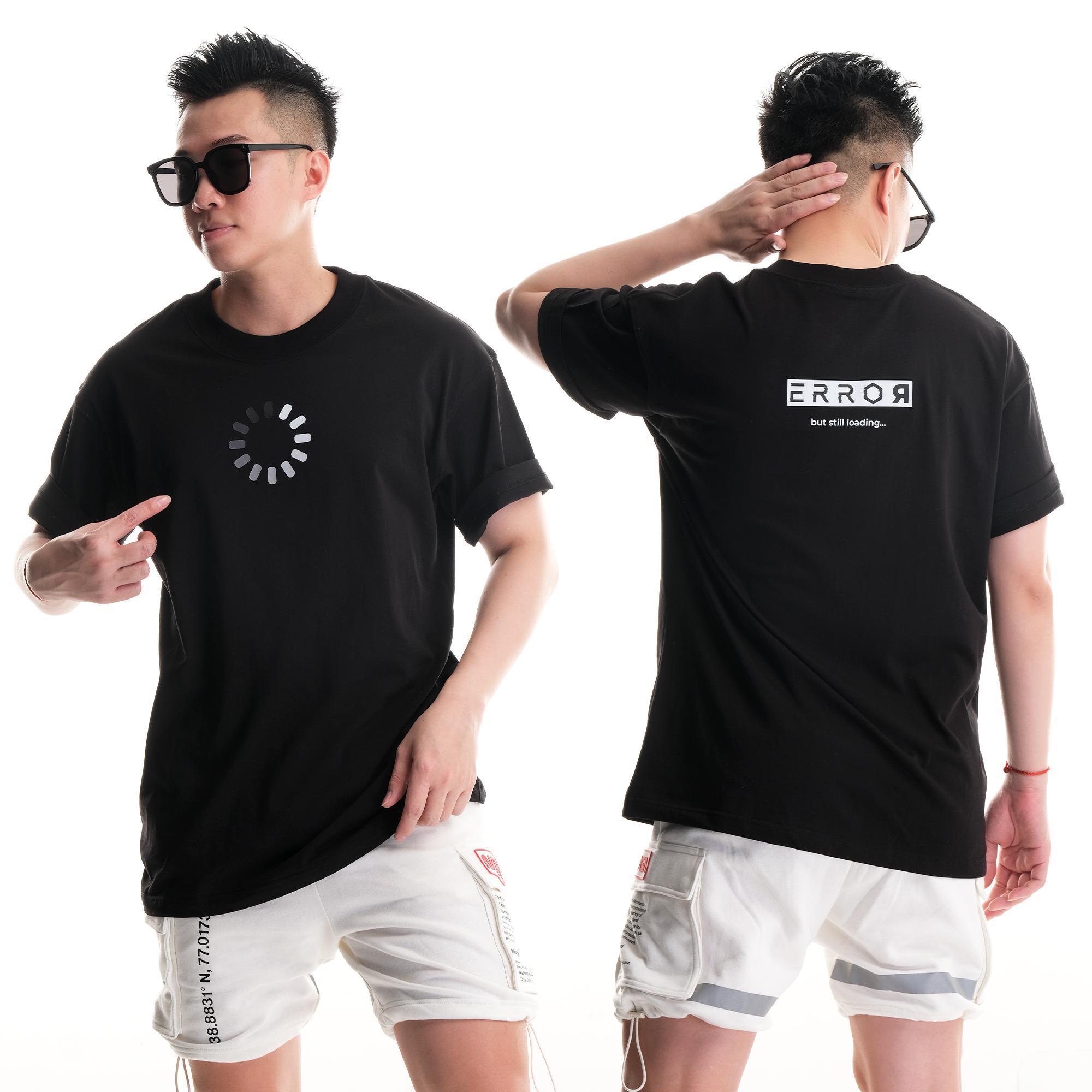 Áo Phông Oversize Nam Nữ Still Loading Local Brand Error Cotton 100% Basic Màu Đen Vải Mát Không Co Rút Sau Giặt