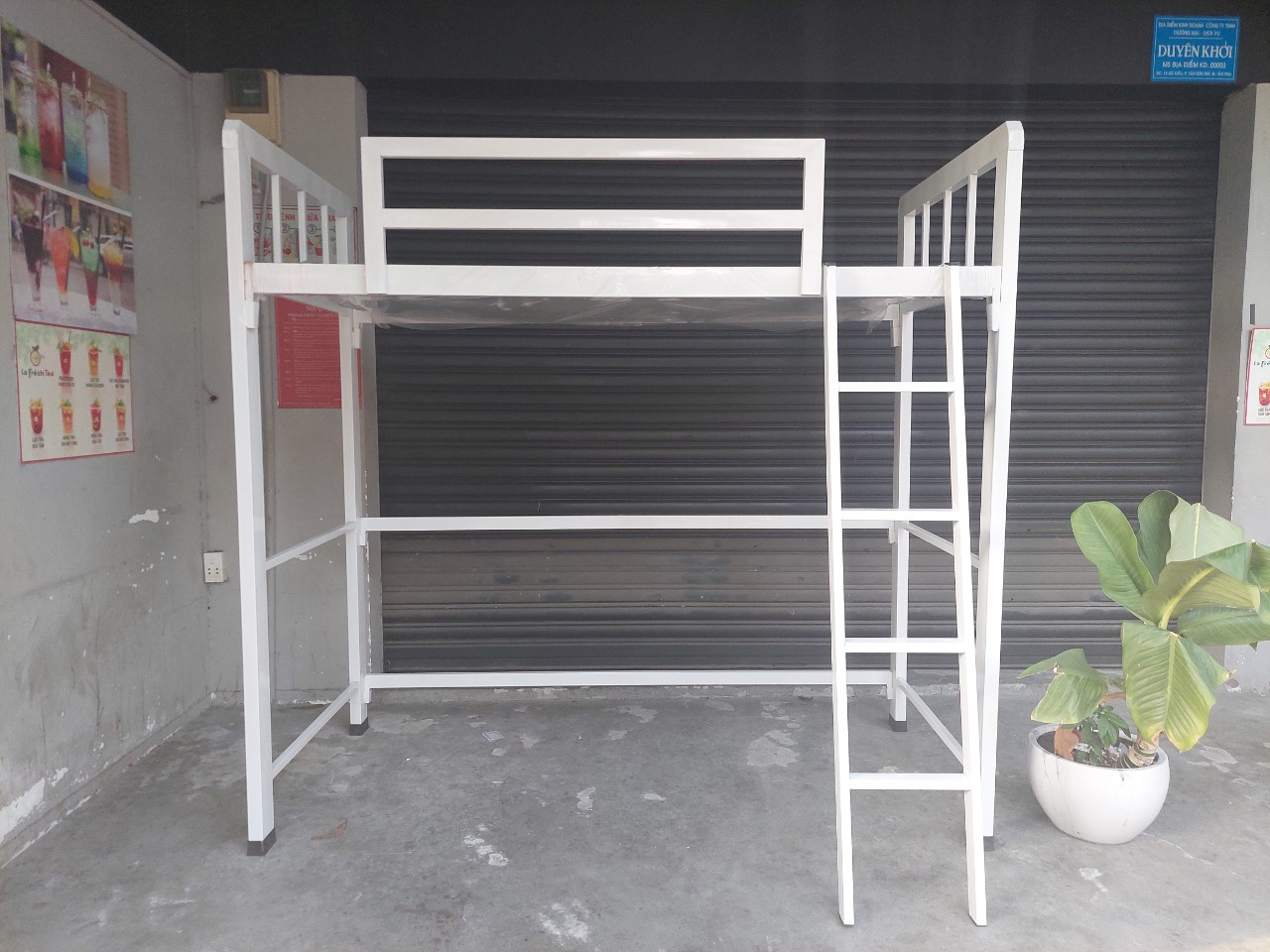 Giường sắt hộp 1 tầng trên Cao cấp nhiều kích thước - Nội Thất Đại Thành - GS282