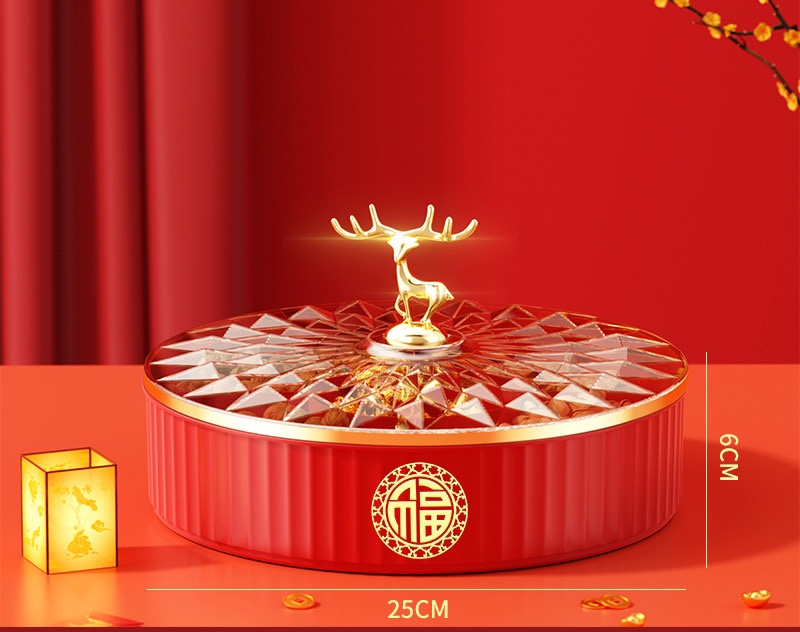 Hộp đựng mứt Tết bánh kẹo có nắp đậy 1 TẦNG và 2 TẦNG 2025