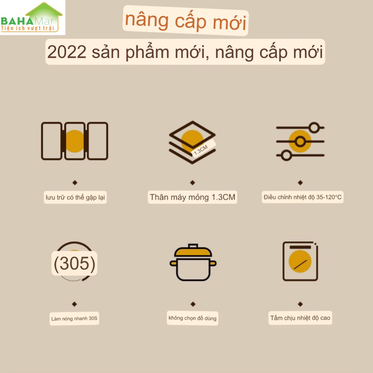 MÂM ĐA NĂNG GIỮ ẤM MÓN ĂN TRONG BỮA - TẤM THÔNG MINH CÁCH NHIỆT FLYPIGS "BAHAMAR" Có 12 mức điều chỉnh nhiệt độ, có thể gập lại và dễ dàng cất giữ