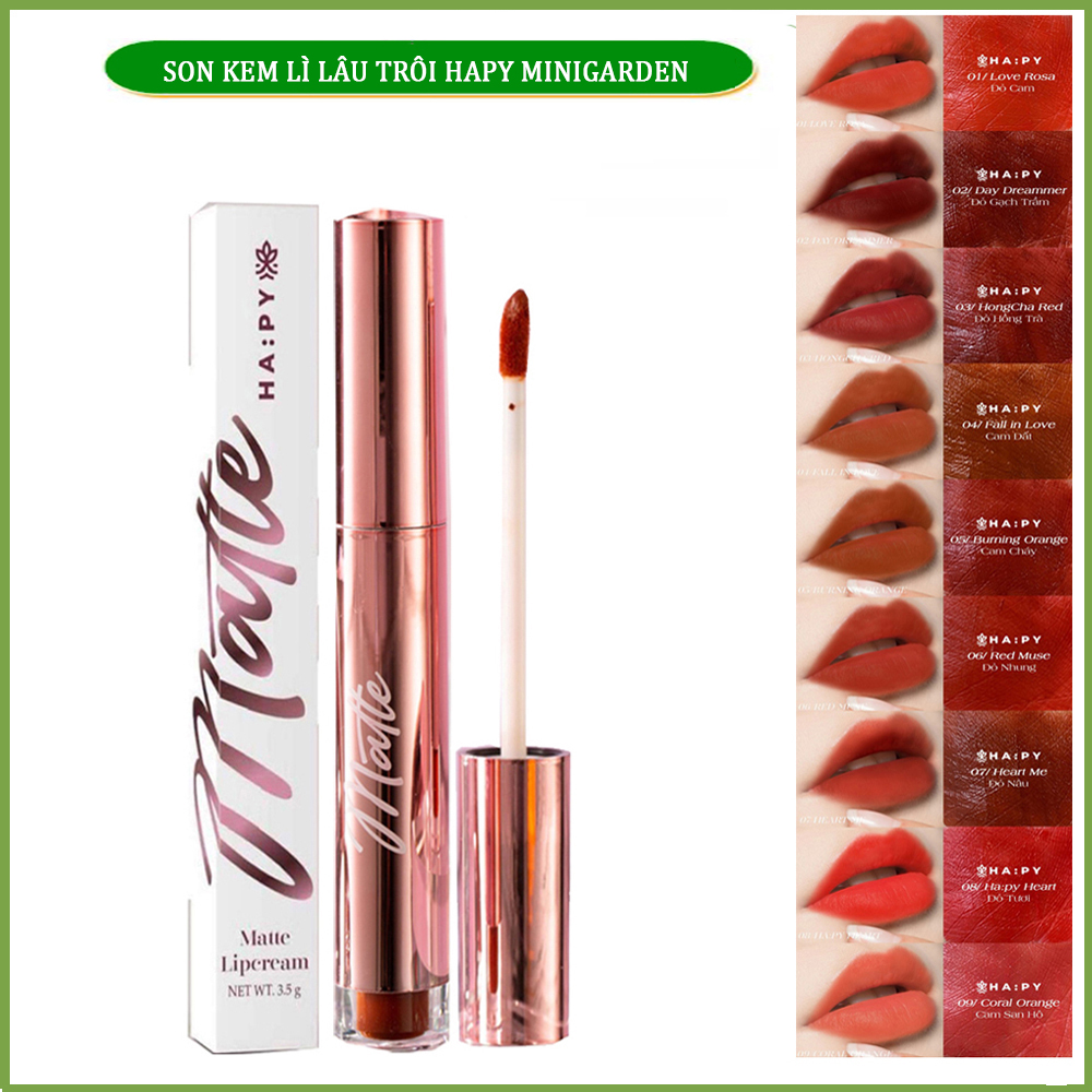 Son kem lì HA:PY Matte Lip Cream bám màu lâu trôi 3.5ml - Phiên bản son Roses mẫu mới